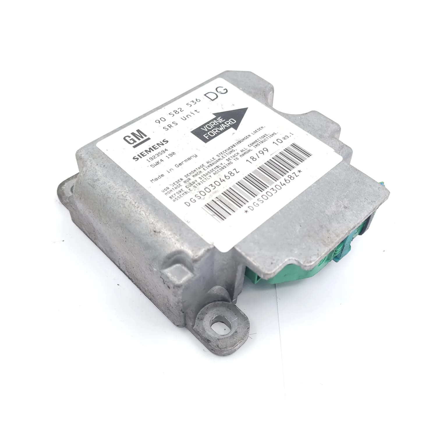 Airbag control module Opel ZAFIRA A (F75) 1999–2005 1.6 16V 90582536 – 1