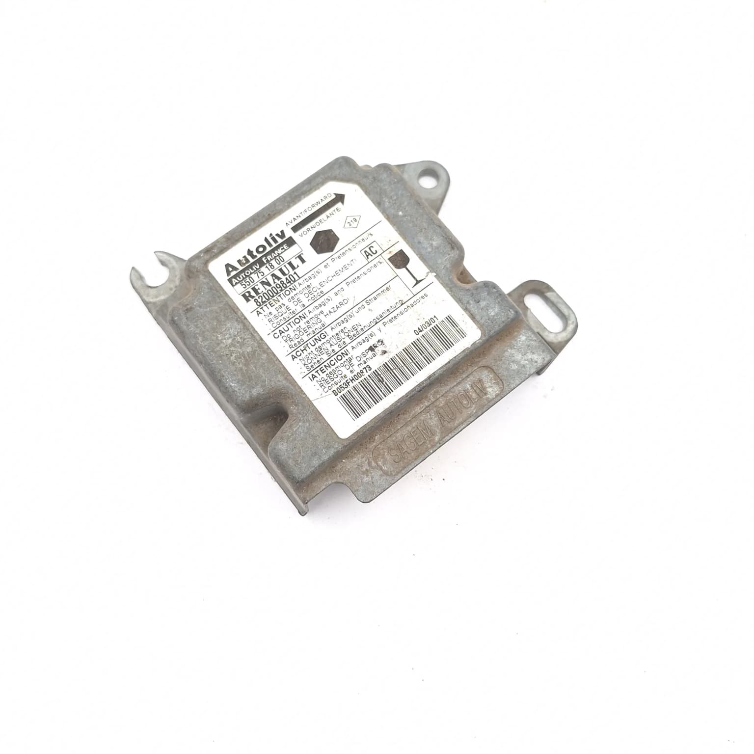 Airbag control module Renault KANGOO (KC) 1997–2007 8200098401 – 1