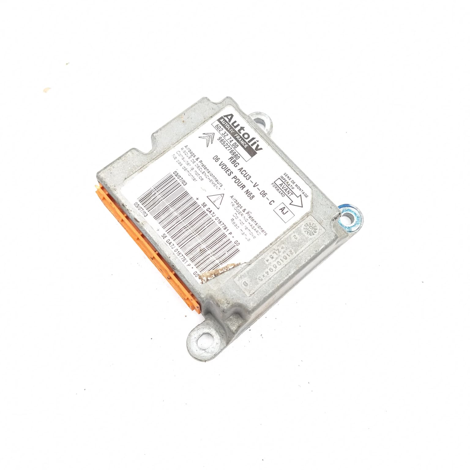 Airbag control module Citroen XSARA PICASSO (N68) 1999–2012 9652276980 – 1