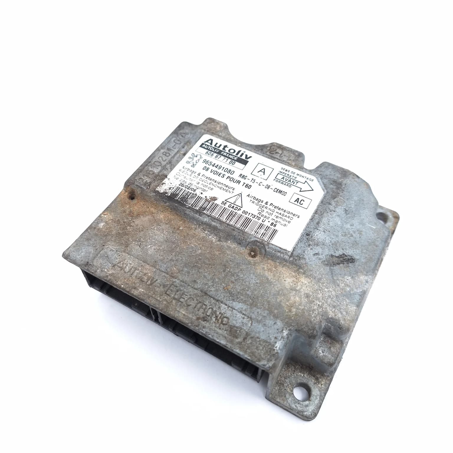 Airbag control module Peugeot 307 2001–2008 1.6 HDi 9HV (DV6ATED4) 9654491080 – 1