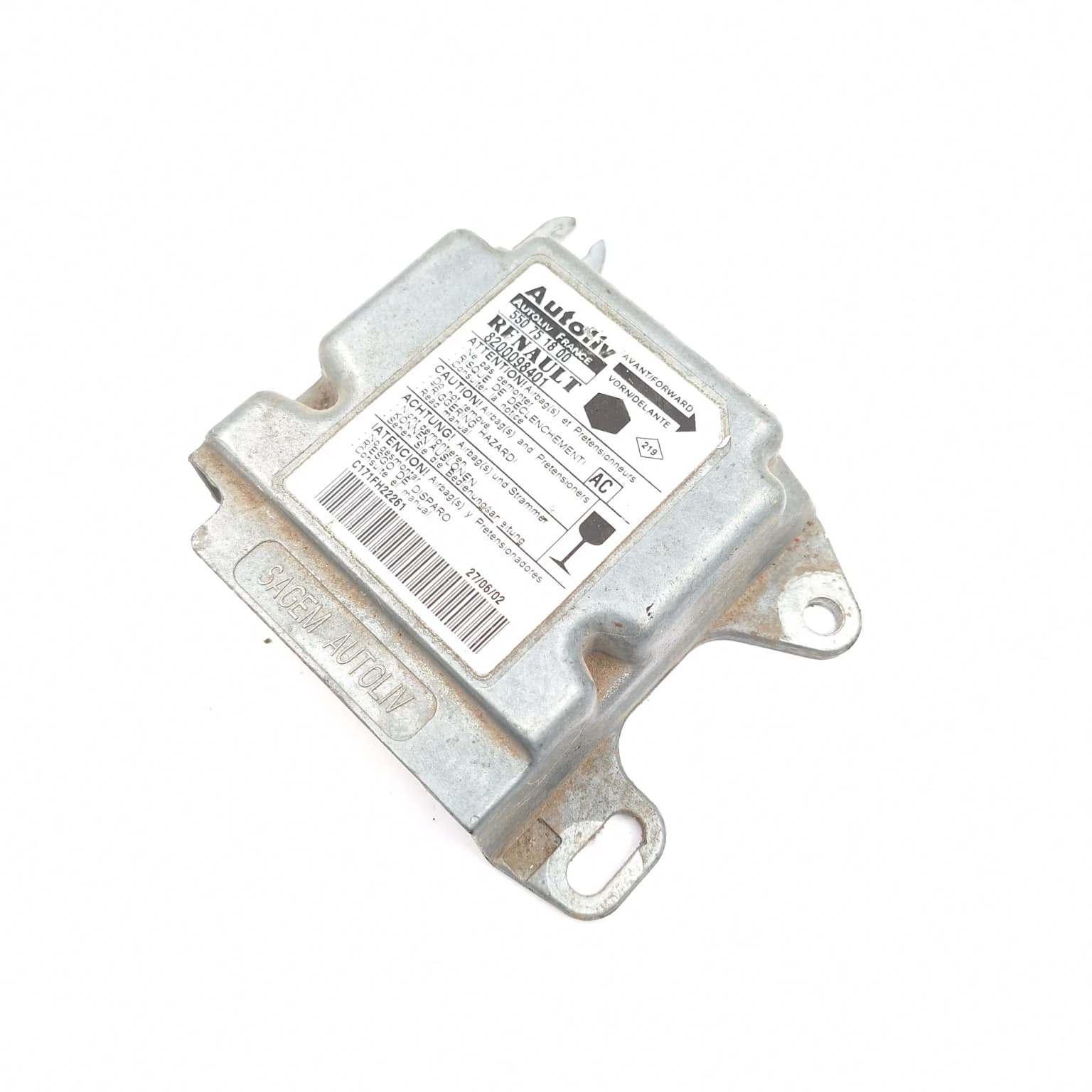 Airbag control module Renault KANGOO (KC) 1997–2007 550751800 – 1