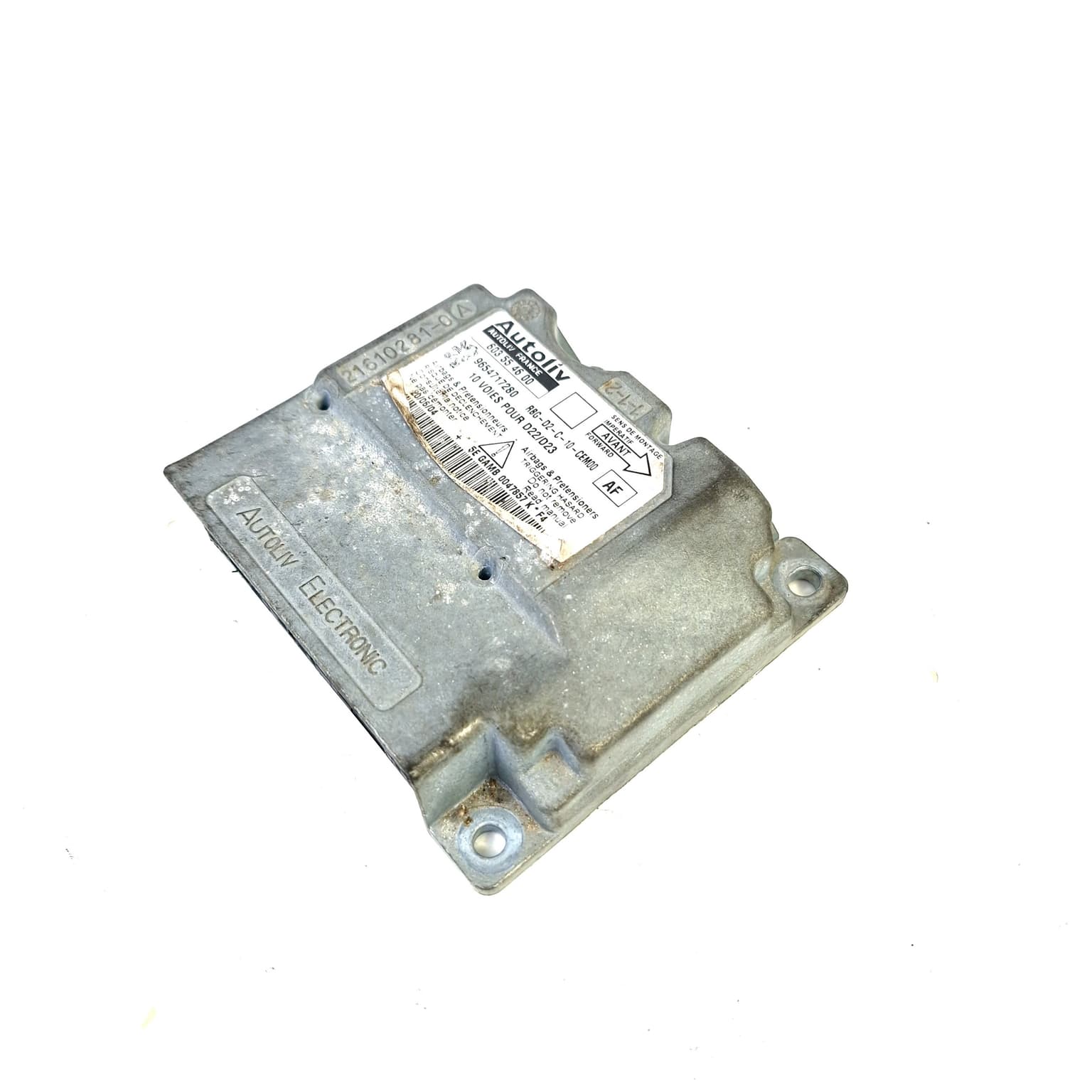 Airbag control module Peugeot 407 2004–2011 2.0 HDi RHR (DW10BTED4) 603554600 – 1