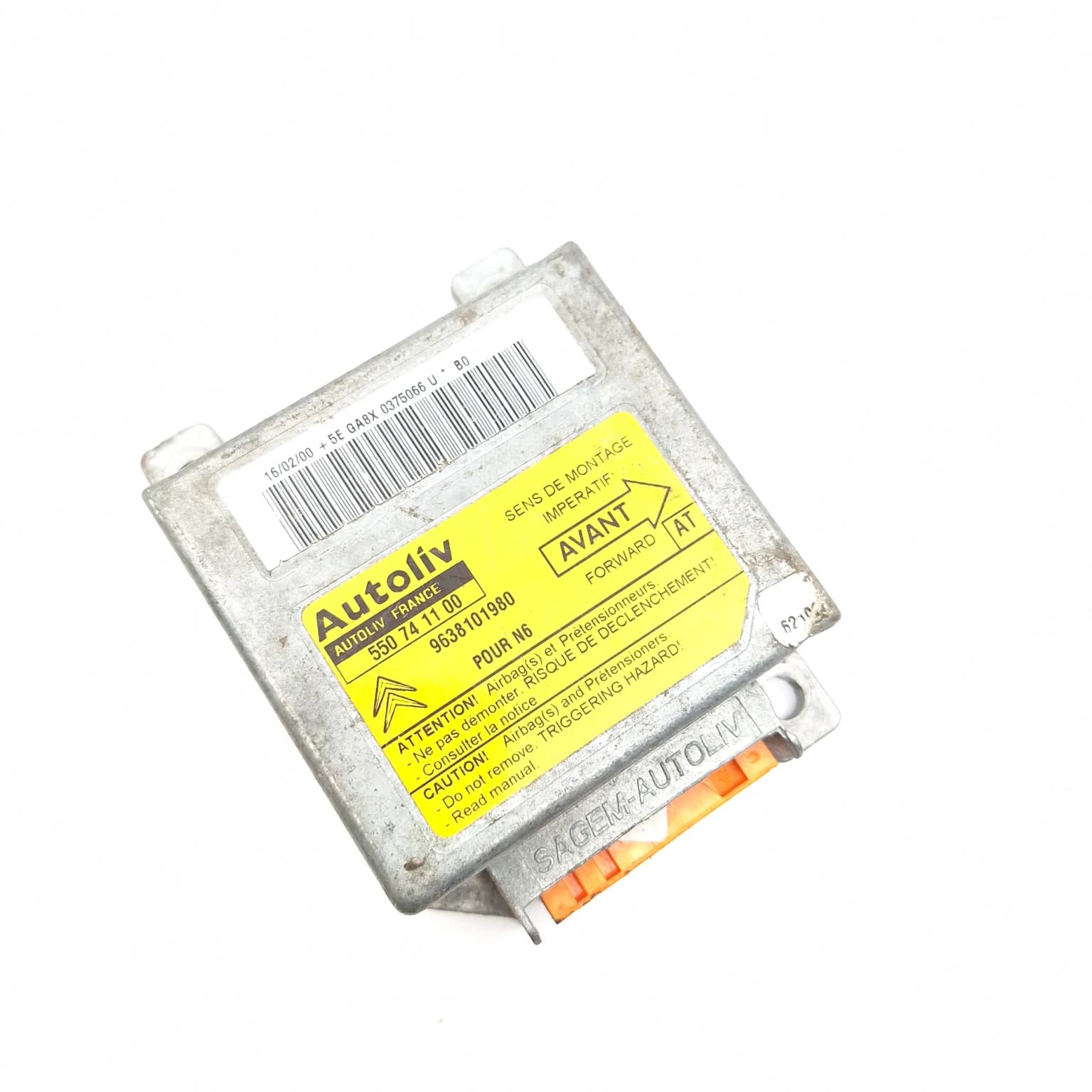 Airbag control module Citroen XSARA (N0, N1, N2) 1997–2006 9638101980 – 1