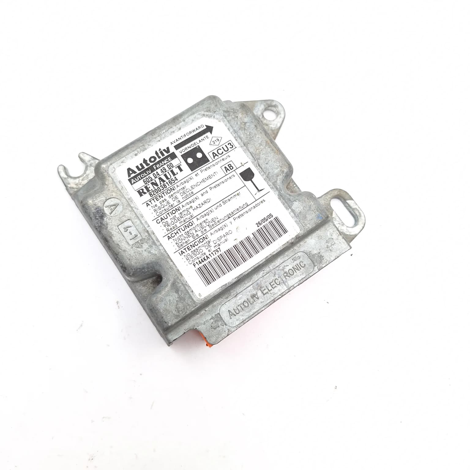 Airbag control module Renault KANGOO (KC) 1997–2007 8200381654 – 1