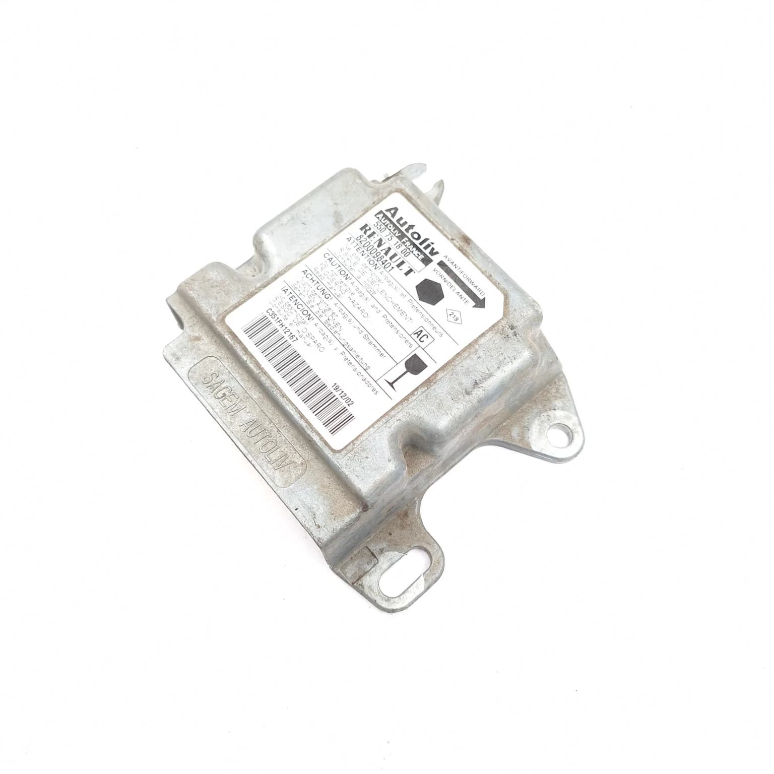 Airbag control module Renault KANGOO (KC) 1997–2007 8200098401 – 1