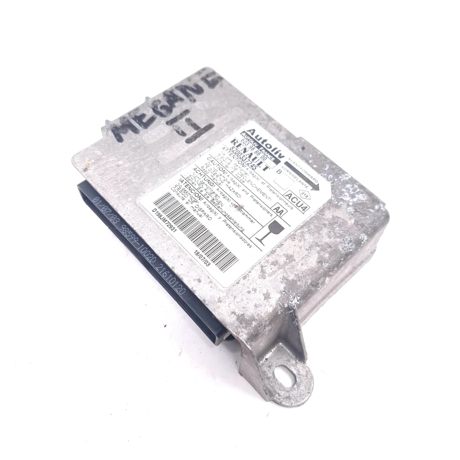 Airbag control module Renault MEGANE 2 2002–2010 603988800 – 1